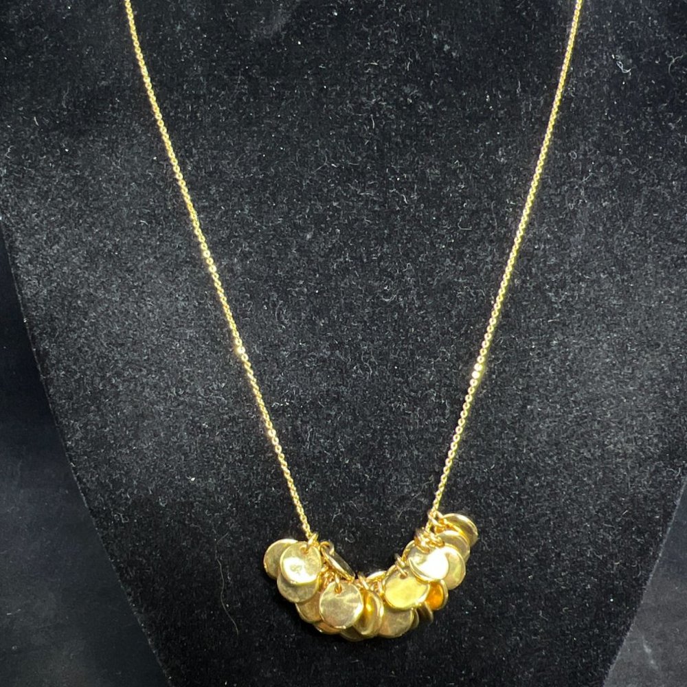 Gold Tone Necklace With 24 Round Charms (4029)